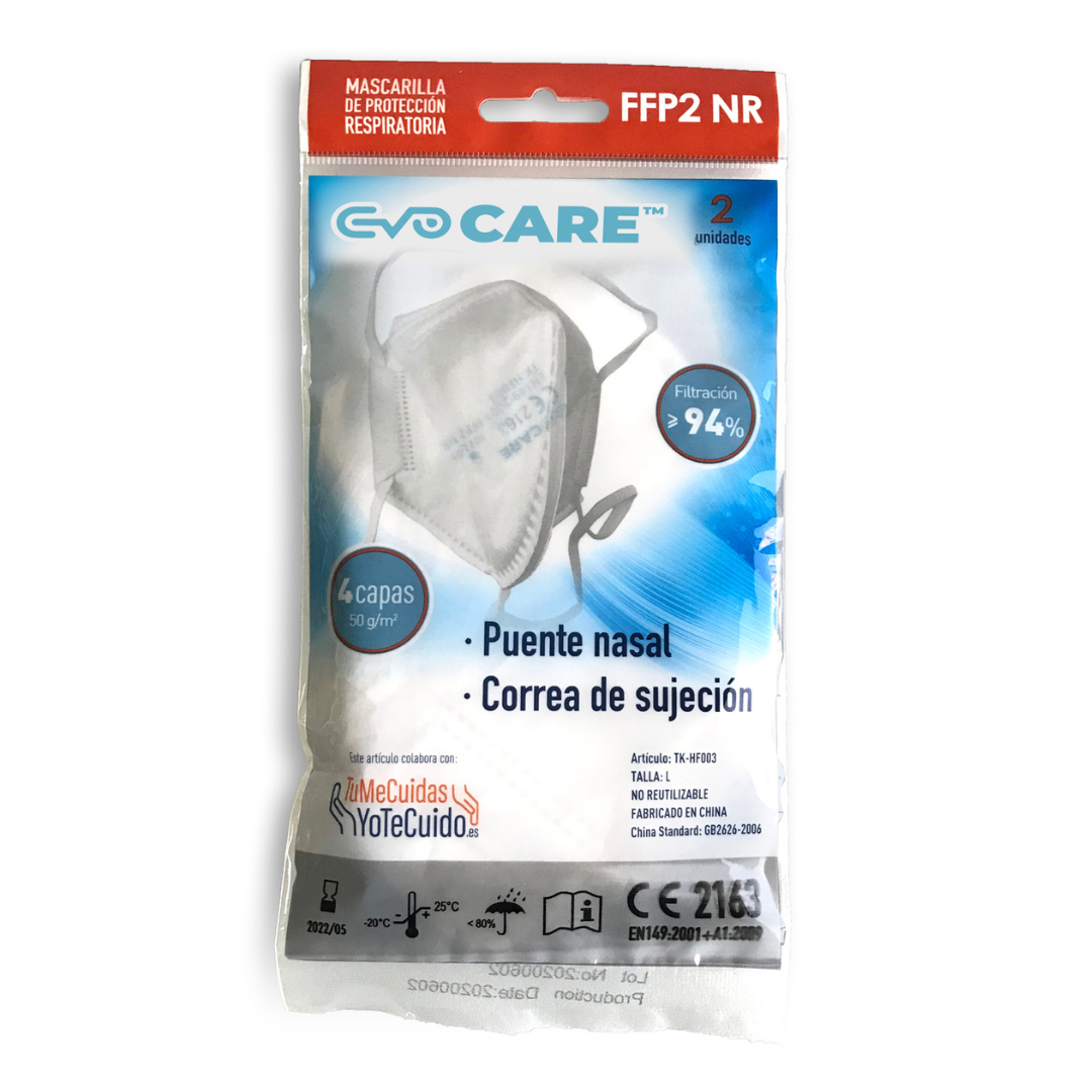 Mascarilla FFP2 NR con Correa de Sujeción (Pack 2 unidades)