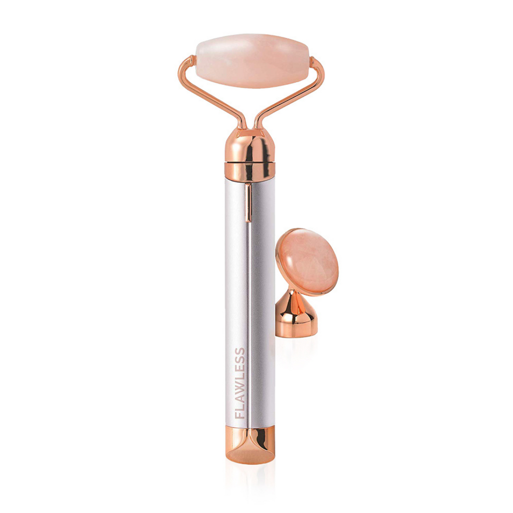Flawless Contour - Rodillo Facial de Cuarzo Rosa Microvibrante