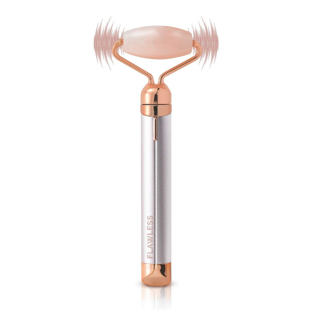 Flawless Contour - Rodillo Facial de Cuarzo Rosa Microvibrante